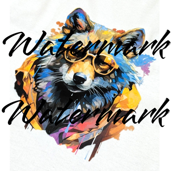 Cool Colorful Wolf  with Sunglasses -  Graphic Tee Shirt - Size M - NWOT - Picture 5 of 6